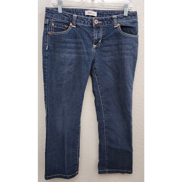 Jake Jeans Dark Blue Bella Flap Pockets Cropped Jeans 9 Juniors Lightweight Soft - Picture 1 of 4
